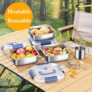 Caja de Acero Inoxidable para Mantener la Frescura con Tapa, Contenedor de Almacenamiento Doméstico, Apto para Picnics, Refrigeración de Frutas, Fiestas en la Cocina - Product Image 5