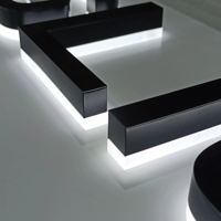 Panneau d'affichage de lettres LED 3D pour affaires Panneau d'affichage extérieur 3D rétro-éclairé Modules en acier inoxydable acrylique éclairés par rétro-éclairage LED pour affaires