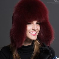 Chapeau en fourrure de renard 100% naturelle, chapeau russe avec cache-oreilles, Ushanka pour femme, hiver, véritable fourrure de raton laveur, chaud, moelleux, avec queue, pour l'extérieur