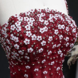 Вечернее платье-русалка Lsz248 2-в-1 черного и винно-красного цветов с кристаллическими аппликациями для женщин, для торжественных мероприятий и вечеринок, Jancember - Product Image 5