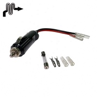 Prise allume-cigare pour voiture Borne de chargeur 24V avec câble solaire 15cm 2 prise mâle pour cigare avec pince à oreilles