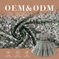 Tissu en tulle perlé fin de qualité OEM pour vêtements de scène, matière en dentelle à paillettes