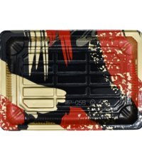 WP-05 En Gros Professionnel Rectangle À Emporter En Plastique Emballage Alimentaire Sushi Conteneur Plateau Avec Couvercle