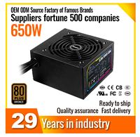 600w 650W Alimentation à découpage Bronze 80Plus Module complet Atx PC Alimentations PSU Système électrique 24Pin