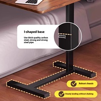 Bureau d'ordinateur portable réglable en hauteur pour télétravail, chariot mobile pliable pour PC, table d'appoint pour lit et canapé