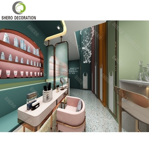 Elegant <b>Nail</b> Salon Interior Design Customized Durable <b>Nail</b> Polish Display Cabinets <b>Nail</b> Salon <b>Table</b> For Beauty Salon Decoration - Product Image 4