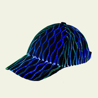 Gran oferta de alta calidad, tela de fibra óptica LED, intermitente, Luminoso, que cambia de color, rendimiento, fiesta, Festival, uso, gorras de luz LED, sombreros