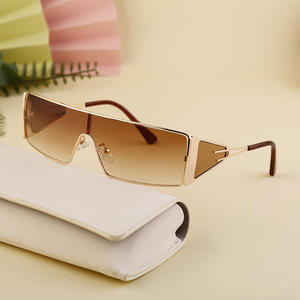 Lunettes de soleil sport Y2K personnalisées style européen et américain pour femmes, protection UV400, verres PC coupe-vent, style Instagram, avec étui - Product Image 4