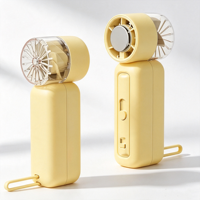 Ventilateur portable USB sans fil, mini ventilateur de poche rechargeable avec écran LED, léger, pour les voyages et le bureau