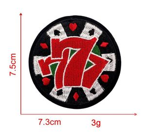 Patch brodé créatif à thème de jeu d'argent (drapeau britannique, dollar, dés, poker) pour décoration DIY - Product Image 2