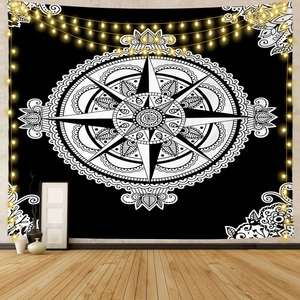 Tapisserie murale Pure Life Tree en noir et blanc, style hippie, arbre généalogique, pour chambre ou salon - Product Image 3