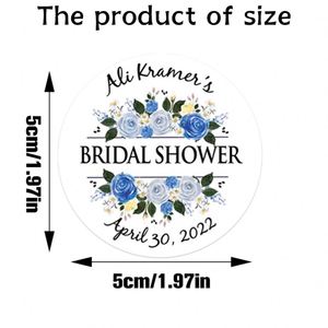 Etiquetas Adhesivas Impermeables Personalizadas, Redondas, Impresas en Serigrafía con Diseño Floral, para Recuerdos de Boda, Decoración de Fiestas y Hogar - Product Image 2