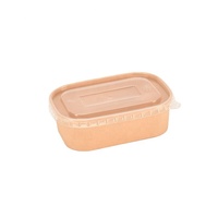 Boîte à lunch en papier rectangulaire, best-seller, conteneur à emporter, bol en papier rectangulaire avec couvercle en PET, PP ou papier, trois options de couvercle