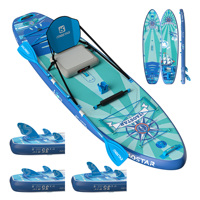 ITAOSTAR Journey Planche de paddle gonflable (SUP) 11'x35"x6" portable avec 5 ailerons pour lacs et rivières