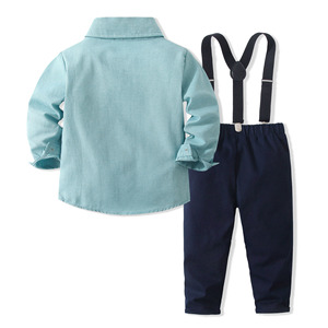 Completo da Cerimonia per Bambino - Stile Coreano Autunno/Inverno - Camicia a Maniche Lunghe con Papillon - <span class=keywords><strong>Set</strong></span> 2 Pezzi per Matrimonio - Product Image 3