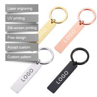 Porte-clés en acier inoxydable pour bricolage en forme de barre à bandes personnalisées Appreciatione Present Gift Metal Key Chains Tags With Custom Laser Logo