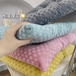 Coussin de siège en velours cristal à carreaux, extra doux et épaissi, pour chaise de bureau, de salle de classe ou d'étudiant, collection Printemps 2025 - Product Image 1
