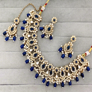 Indian Traditional Antique Gold Plated Kundan Choker Necklace <b>Set</b> Maroon Ruby Red Gemstone Bead Bridal Jewelry <b>Set</b> with Earrings - Product Image 1