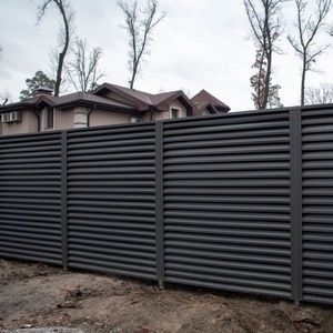 Panneau de clôture de jardin en acier métallique, écrans de sécurité et d'intimité, <span class=keywords><strong>portail</strong></span> à lattes, clôture décorative en aluminium à lattes - Product Image 3