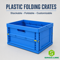 Boîte de transport pliable et empilable en PP de qualité alimentaire Sinocube, conteneur pliant en plastique solide et recyclable
