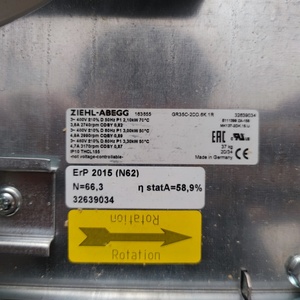 Ventilateur centrifuge à flux inversé AC Ziehl-abegg GR35C-2DD.6K.1R 163655 pour convertisseur ferroviaire, unité de filtration de ventilateur FFU - Product Image 4