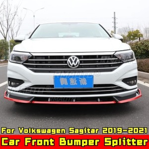 For VW Sagitar 2019-2021 Body Kit Front Bumper <b>Lip</b> <b>Splitter</b> Glossy Black Sport Style Front Bumper Spoiler Car Accessories - Product Image 4