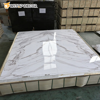 Panneau mural en PVC brillant 1220x2440mm 3mm 2mm / Prix de la feuille de marbre PVC UV
