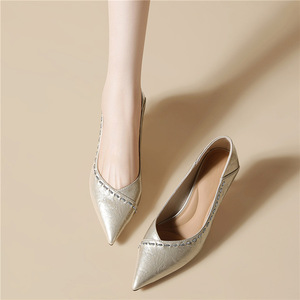Zapatos Elegantes de Tacón Alto Estilo Francés con Puntas Puntiagudas y Tacones Finos, 6 cm de Altura, Zapatos de Mujer a la Moda - Product Image 3