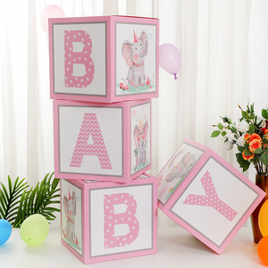 2023 la migliore vendita blue elephant baby shower decorazioni scatole di palloncini proposta di scatola di sorpresa di compleanno bomboniere per feste di matrimonio - Product Image 5