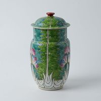 Handbemalte Famille-Rose-Porzellan-Teedose mit Kohlmuster, Chinesischer Stil Keramik-Vorratsdose mit Deckel zur Teeaufbewahrung und Heimdekoration