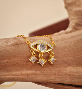 Superventas Micro Set <span class=keywords><strong>de</strong></span> plata <span class=keywords><strong>Ojo</strong></span> <span class=keywords><strong>de</strong></span> diamante brillante Lucky Guardian Colgante Collar <span class=keywords><strong>de</strong></span> piedras preciosas Joyería ligera - Product Image 2