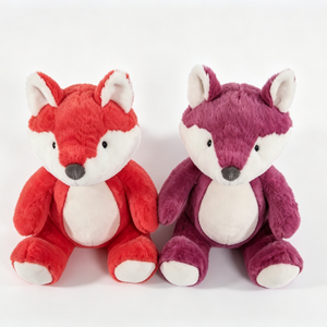 Juego de dos peluches de zorro personalizados, peluches de zorro rojo y morado, pareja de peluches de zorro, dueto de peluches de zorro a juego - Product Image 2
