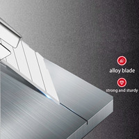 Cutter rétractable STARPRINT avec lame à clipser et cadre en alliage d'aluminium couleur argent pour le papier artisanal et les projets scolaires