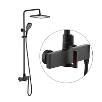 Ensemble de douche moderne en laiton pour hôtel, système de robinetterie thermostatique à poignée unique avec cartouche céramique et jet pluie, finition bronze