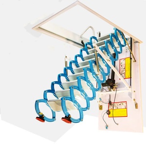 Morden Nhôm Gấp Thép tự động điện <span class=keywords><strong>Telescopic</strong></span> Loft thang - Product Image 5