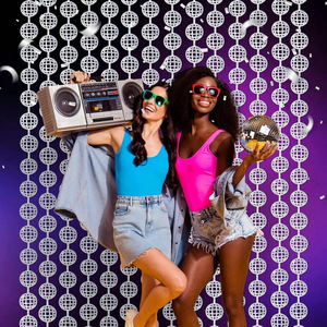 Cortina de Oropel con Diseño de Bola de Discoteca Láser, Decoración de Pared para Fiestas de Cumpleaños, Bodas, Celebraciones, Fiestas Disco, Decoración para Eventos - Product Image 4