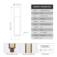 Applique murale extérieure en tube cylindrique d'aluminium avec diffuseur givré, LED 3000K, étanche IP44, durable, garantie 3 ans, faisceau de 20 degrés