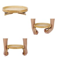 Table d'appoint en bois à clipser sur le bras du canapé pour boissons, télécommandes et manettes de jeu