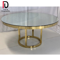 Nouvelle table de mariage en verre miroir et acier inoxydable au design moderne