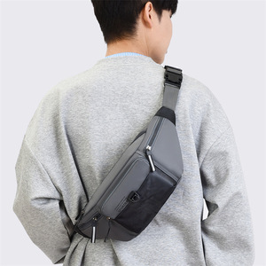 Men's Fanny Pack Large Capacity Adjustable Strap Outdoor Sport Bag Unisex Waist Bag Solid Color Multi Functional Travel Bag - Product Image 3