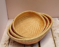 Organisateur de bureau en bambou éco-responsable |   Petit panier tissé pour fournitures de bureau et artisanat