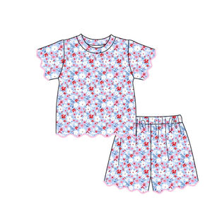 GSSO3549 Conjunto Infantil Personalizado para Niña, Diseño de 4 de Julio, Manga Corta con Volantes, Venta al Por Mayor - Product Image 6