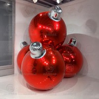 Ampoules de Noël boules de miroir gonflables holographiques grands ballons brillants sphère de miroir pour décorations d'événement