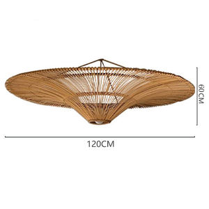 Vendita calda lampada a sospensione in Rattan lampadario lampadario lampada da soffitto in <span class=keywords><strong>legno</strong></span> tessitura antico rotondo 27 lampade cover e sfumature giapponese - Product Image 4
