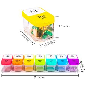 Organisateur de pilules hebdomadaire extra large, boîte à médicaments 7 jours AM PM, porte-vitamines sans BPA, grand étui de rangement pour compléments alimentaires quotidiens - Product Image 6