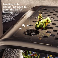 Aquarium créatif en plastique transparent avec couvercle, terrarium aquatique écologique, décoration de bureau pour poissons rouges et tortues