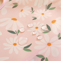 Bavoirs pour tout-petits avec logo personnalisé, sans BPA, motif de fleurs fraîches, doux, avec fermeture à boucle, imperméables, avec poche pliable