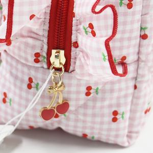 Acolchado personalizado impreso lindo algodón Cosmet organizador maquillaje bolsa Floral bolsa de cosméticos - Product Image 3