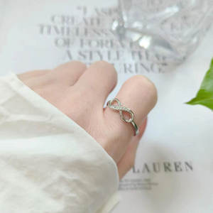 Natuna Infinity Jewelry Bague décontractée en argent sterling 925 plaqué zircon Bague de luxe Bague ajustable en argent sterling 925 - Product Image 3