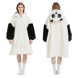 Couverture à capuche géante personnalisée en polaire douce pour enfants et adultes, motifs animaux (<span class=keywords><strong>Panda</strong></span>, Girafe) avec capuche en forme de poulet, idéale pour l'hiver - Product Image 4